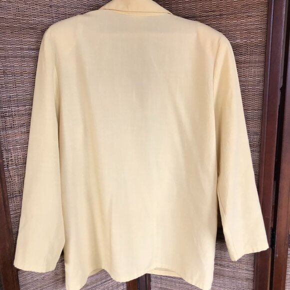 Bobbie Brooks Butter Yellow Blazer: Vintage 80s Oversized Unlined Jacket, Size M - Picture 7 of 12